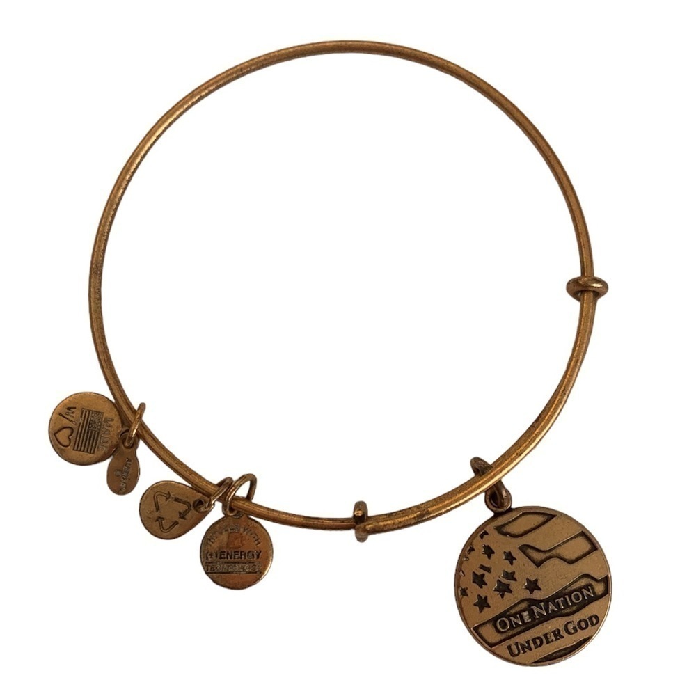 Alex and Ani One Nation Under God Charm Bracelet Gold Finish 2”- 3.5”